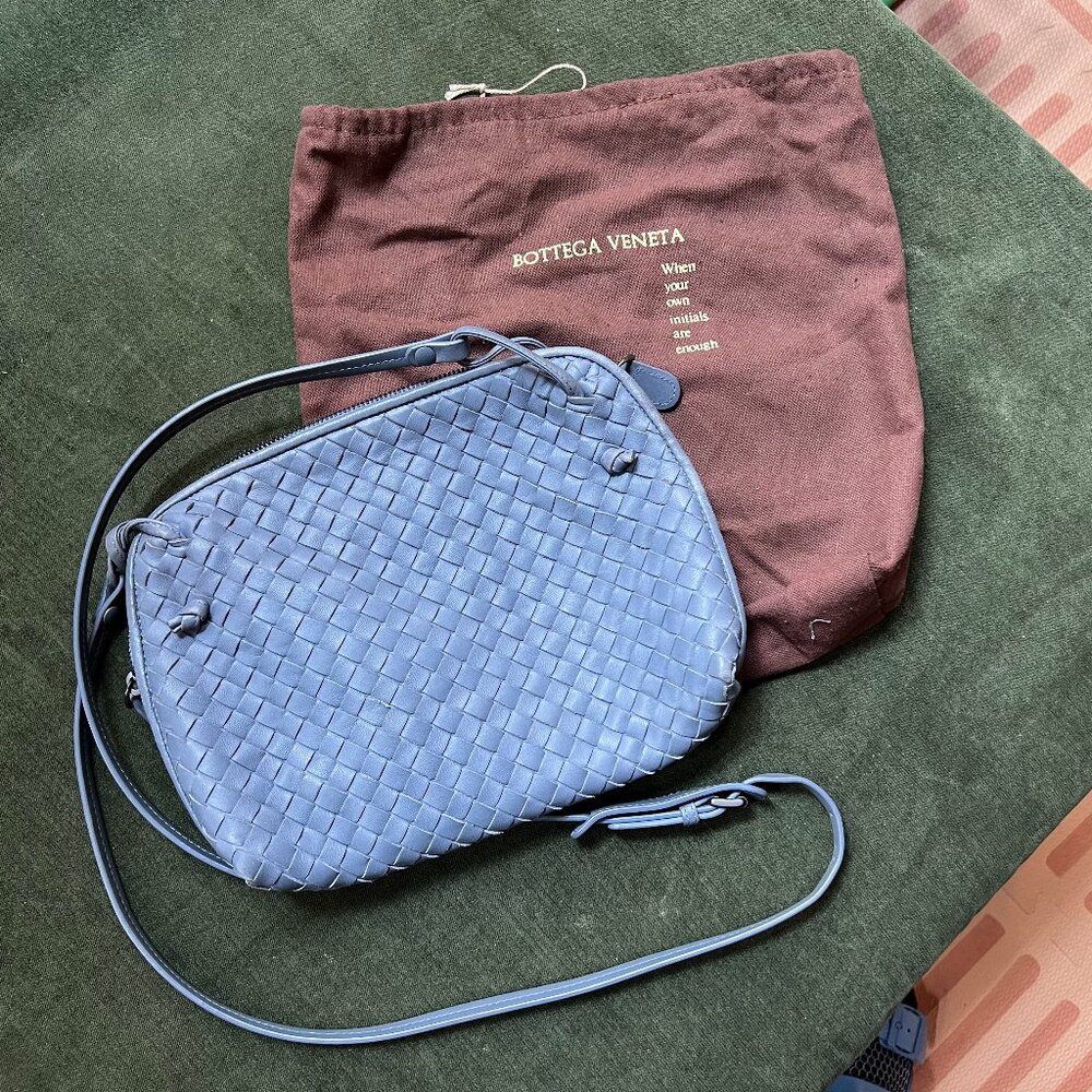 Vintage Bottega Veneta Nappa Intrecciato Nodini Crossbody Bag